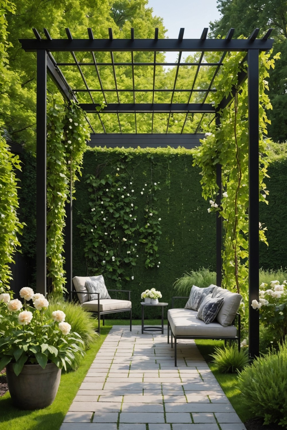 Modern Pergola with Metal Frames