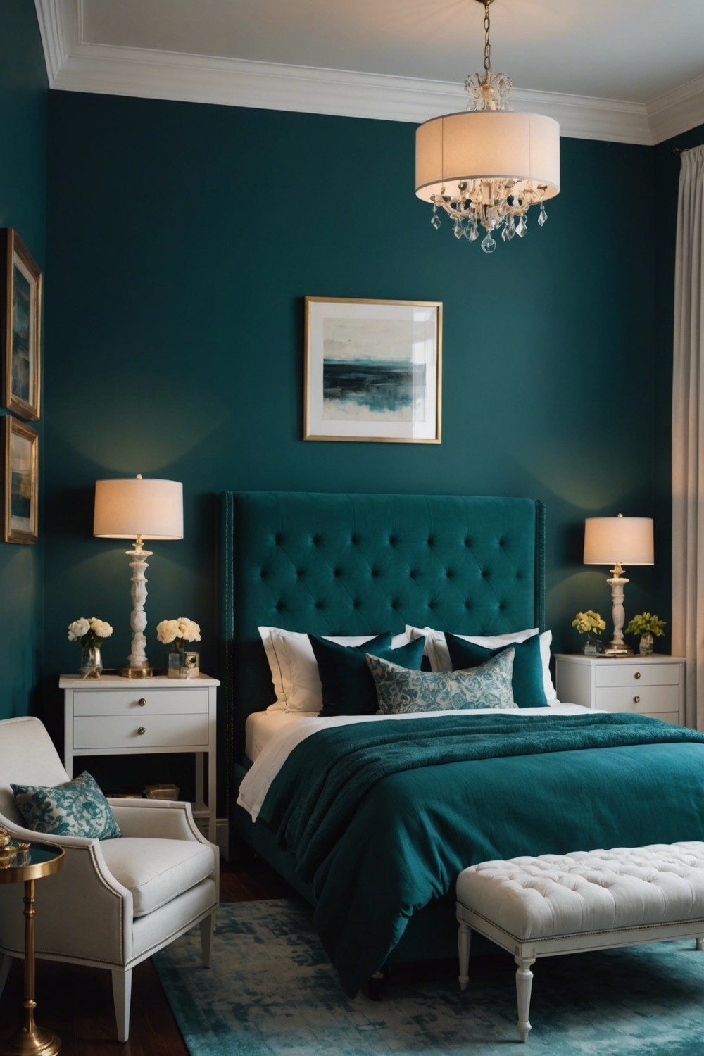 Moody and Dramatic: Dark Teal Bedroom