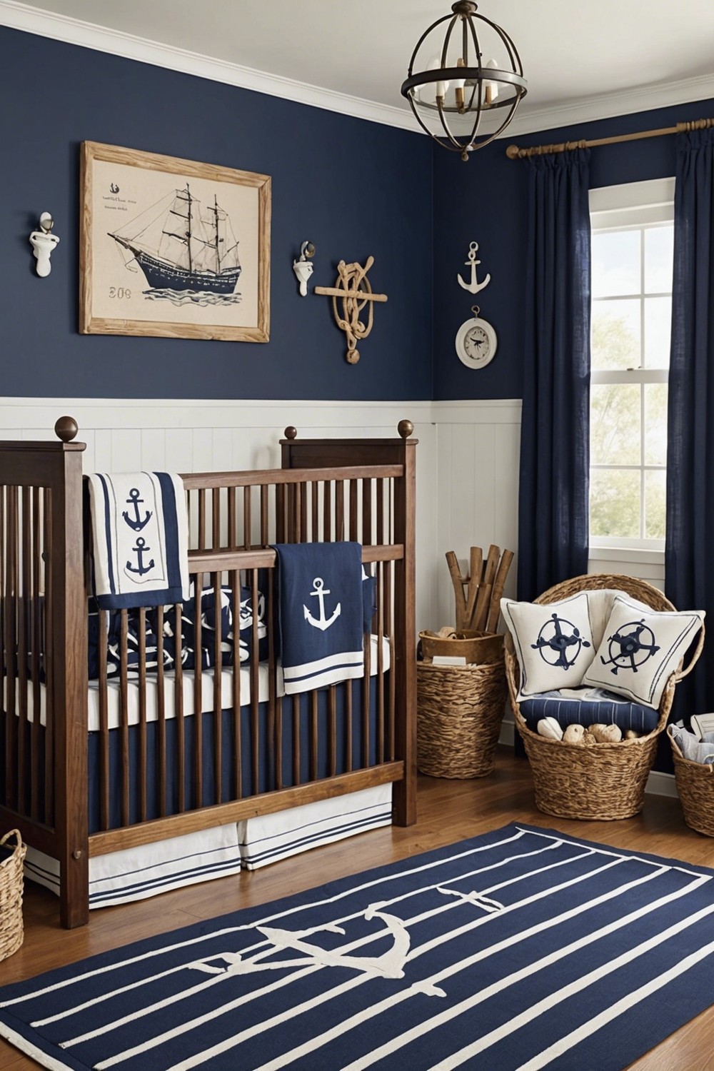Nautical Nursery with a Touch of Navy Blue