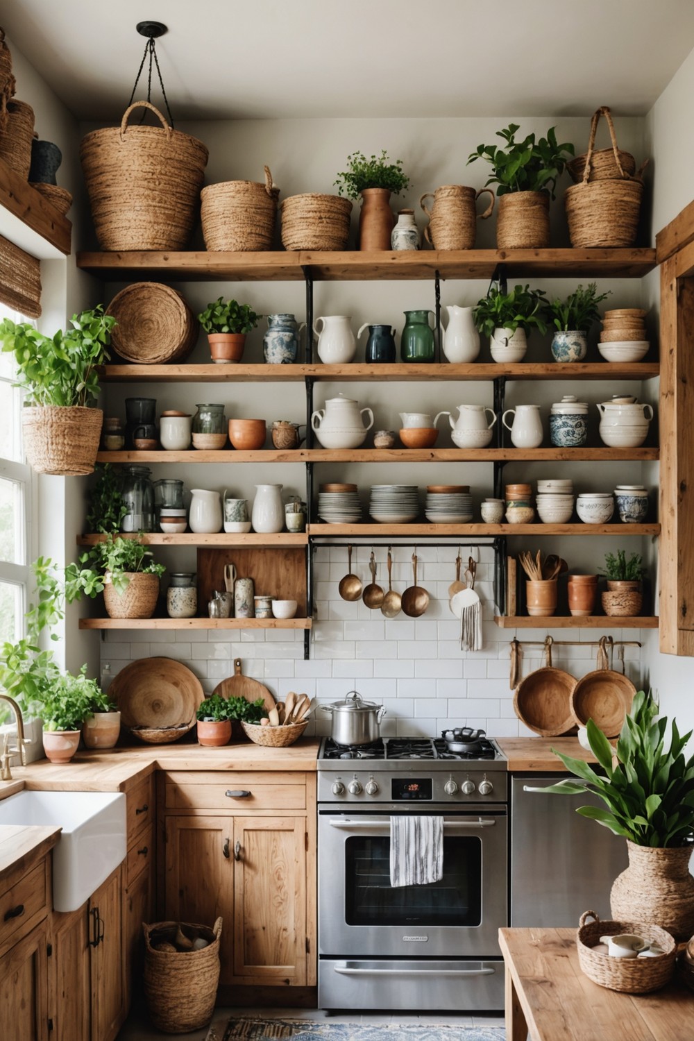 Open Shelving with Baskets