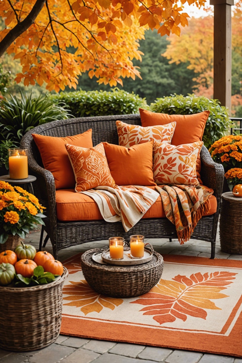 Outdoor Furniture with Fall Accents