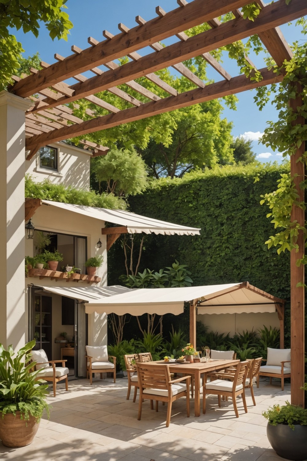 Outdoor Room Pergola with Retractable Awnings