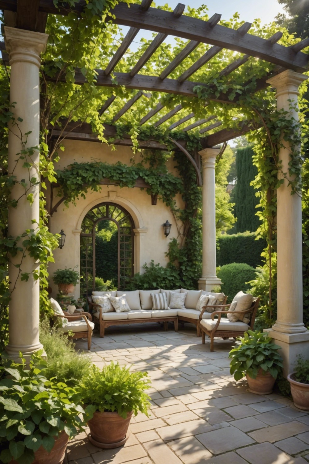 Pergola with Curved Lines
