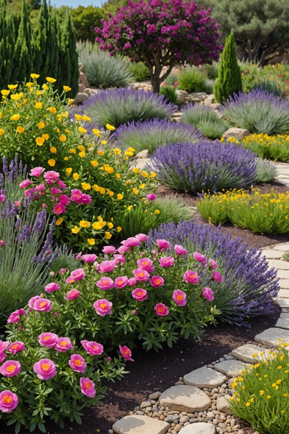 Rockrose and Lavender Plants