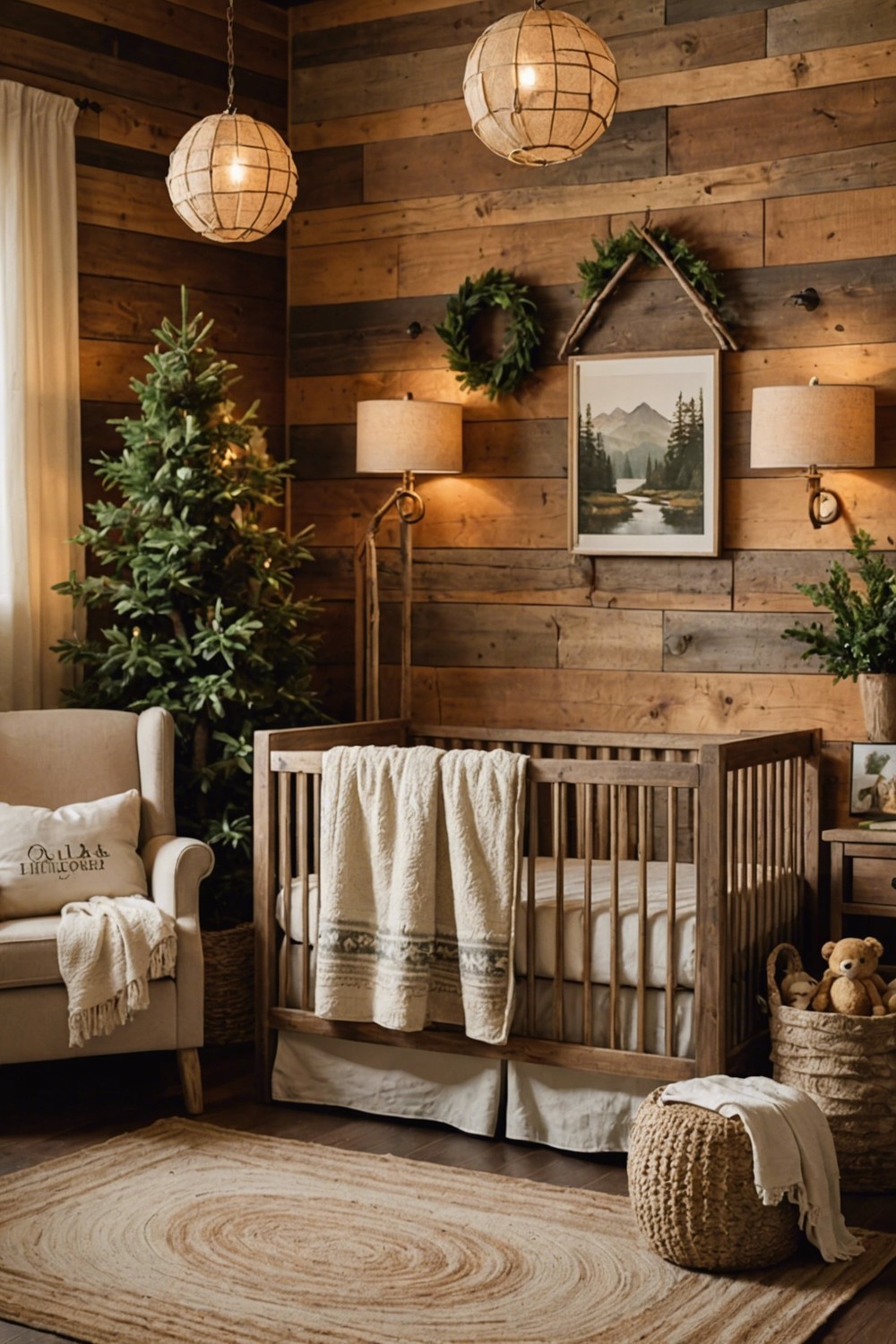 Rustic and Cozy Log Cabin Inspired Nursery