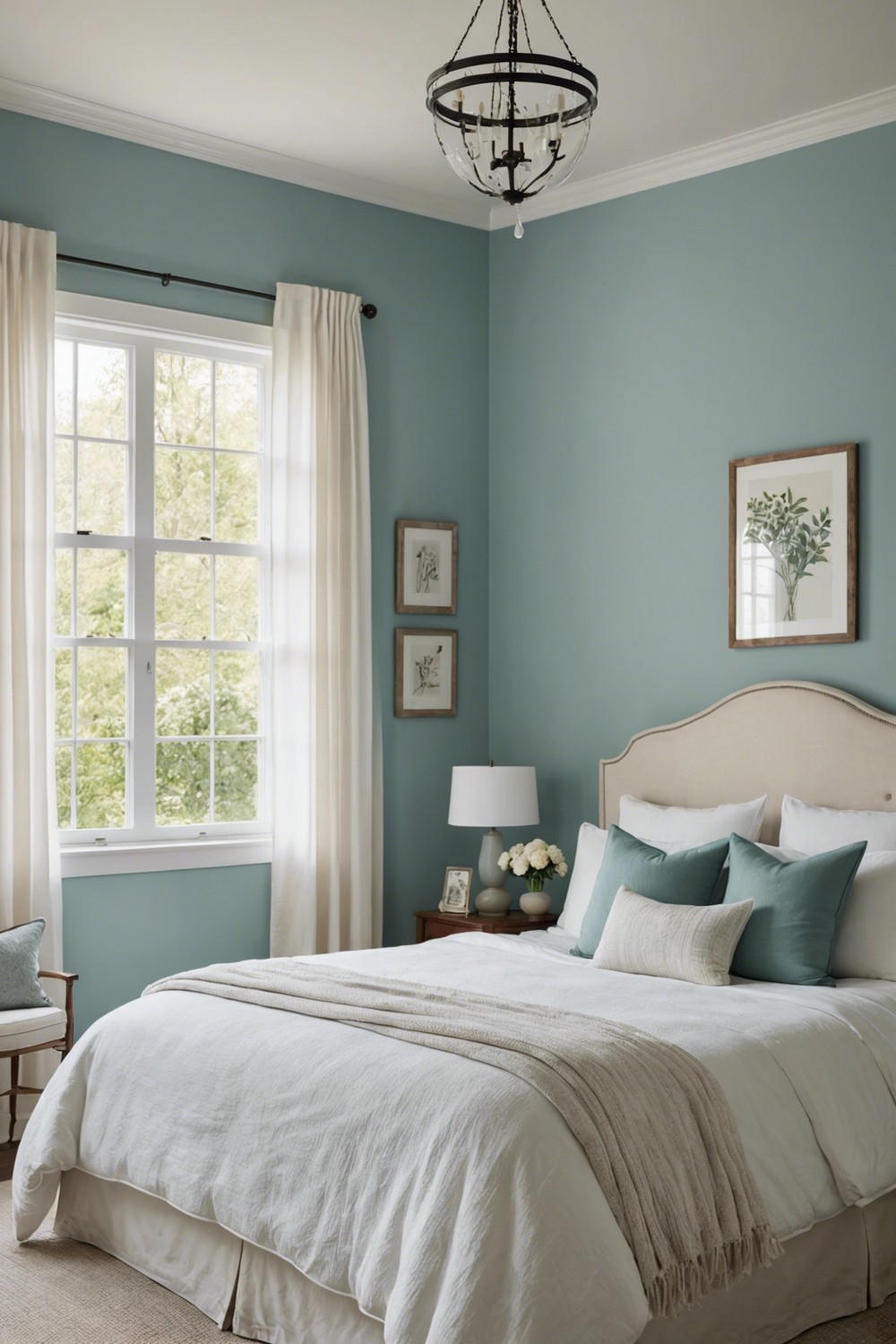 Soft and Calming: Light Teal with Creamy White
