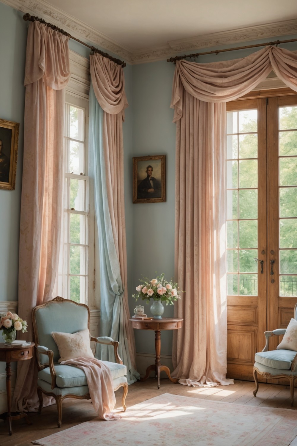 Soft Billowy Curtains in Pastel Shades