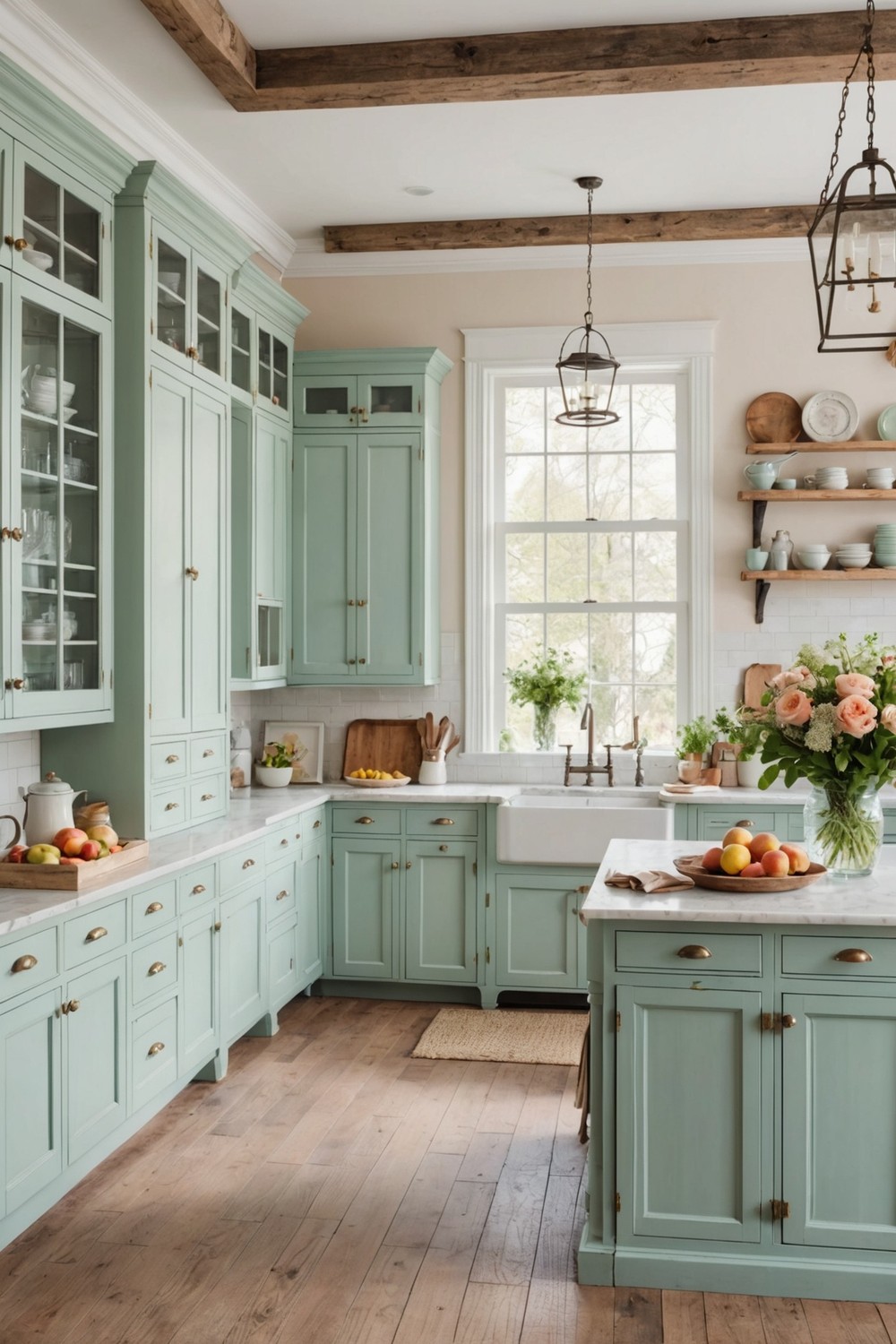 Soft Pastel Color Palette for Kitchen Cabinets
