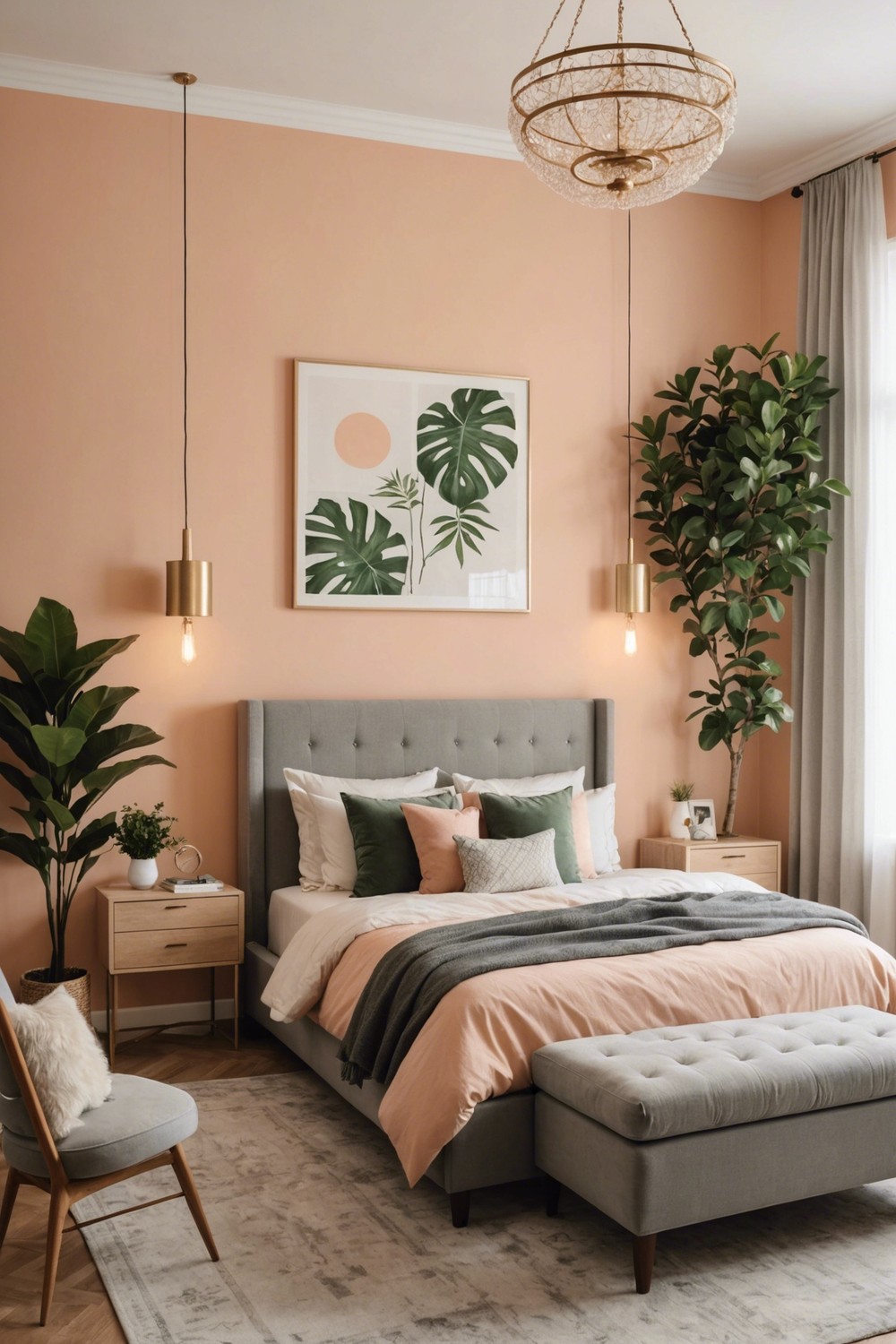 Soft Peach and Gray Oasis