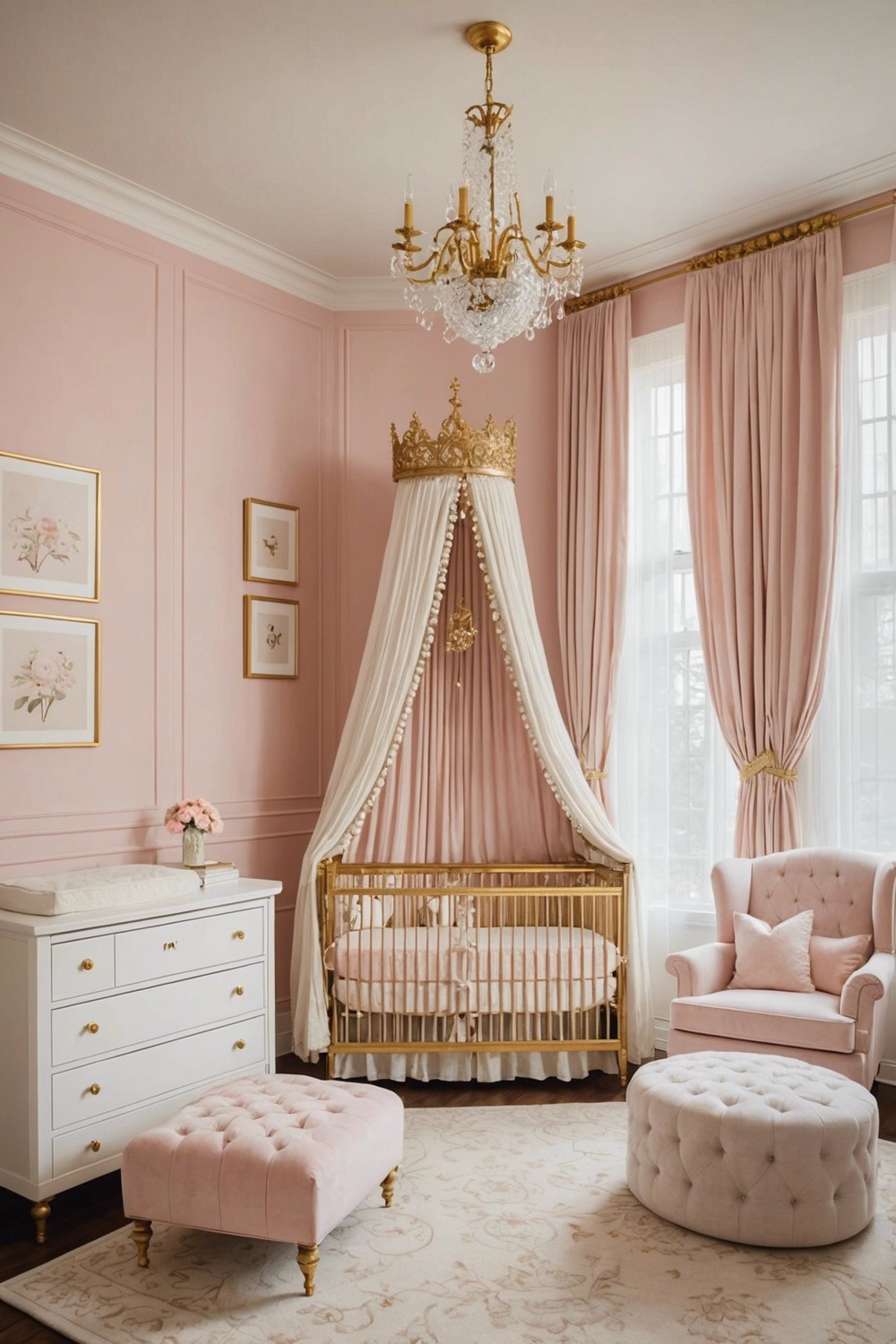 Soft Pink and Gold Vintage Glam