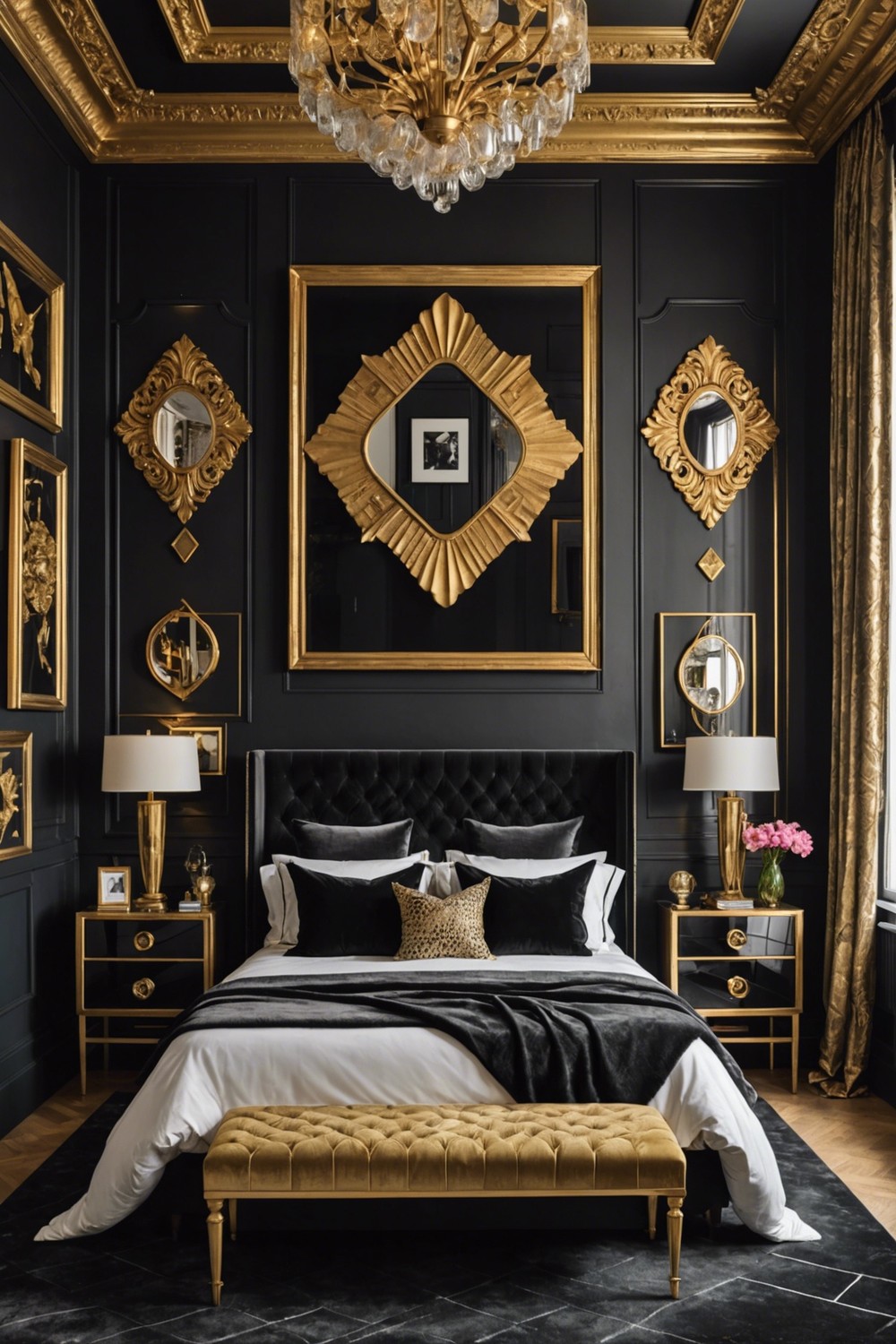 Sophisticated Black and Gold Artwork