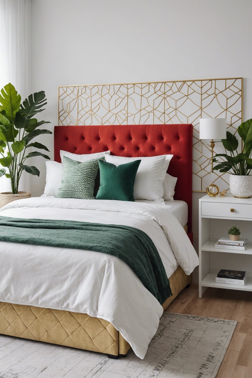 Statement Piece: White Bedroom with a Bold Headboard