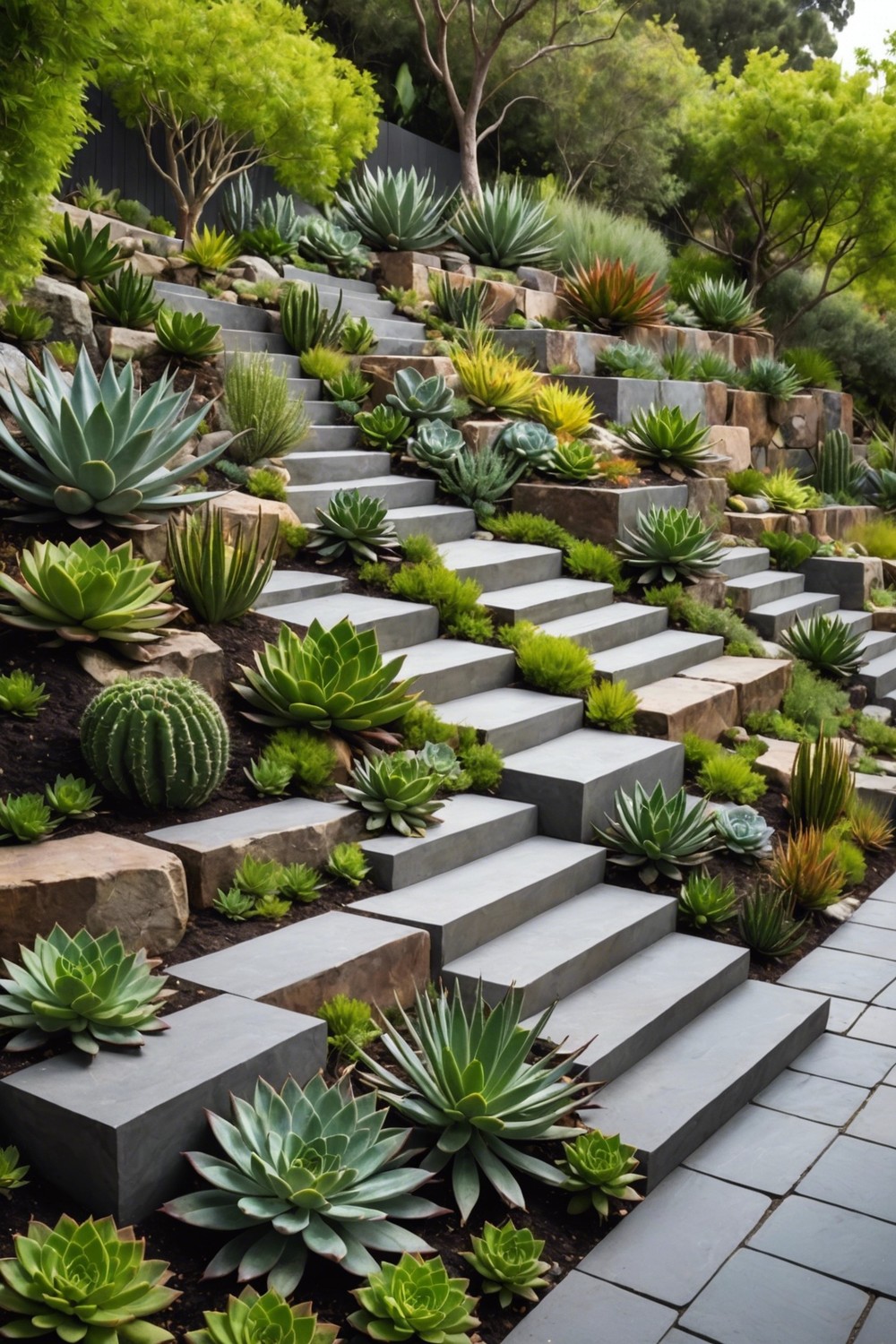 Succulent Terracing: A Modern Approach to Sloped Yards