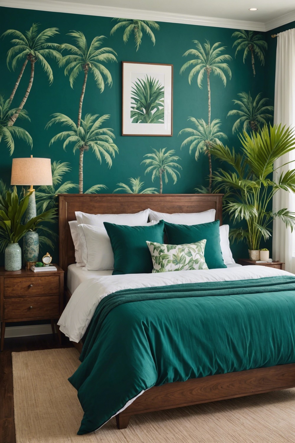 Tropical Oasis: Teal and Palm Tree Prints