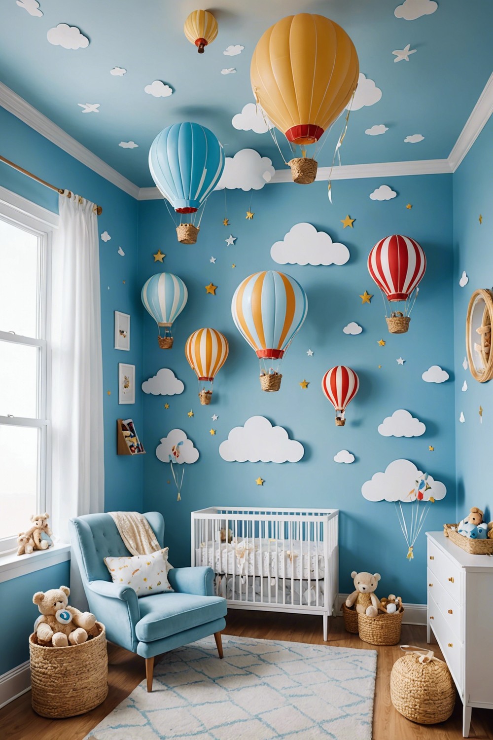 Whimsical Hot Air Balloon Themed Nursery