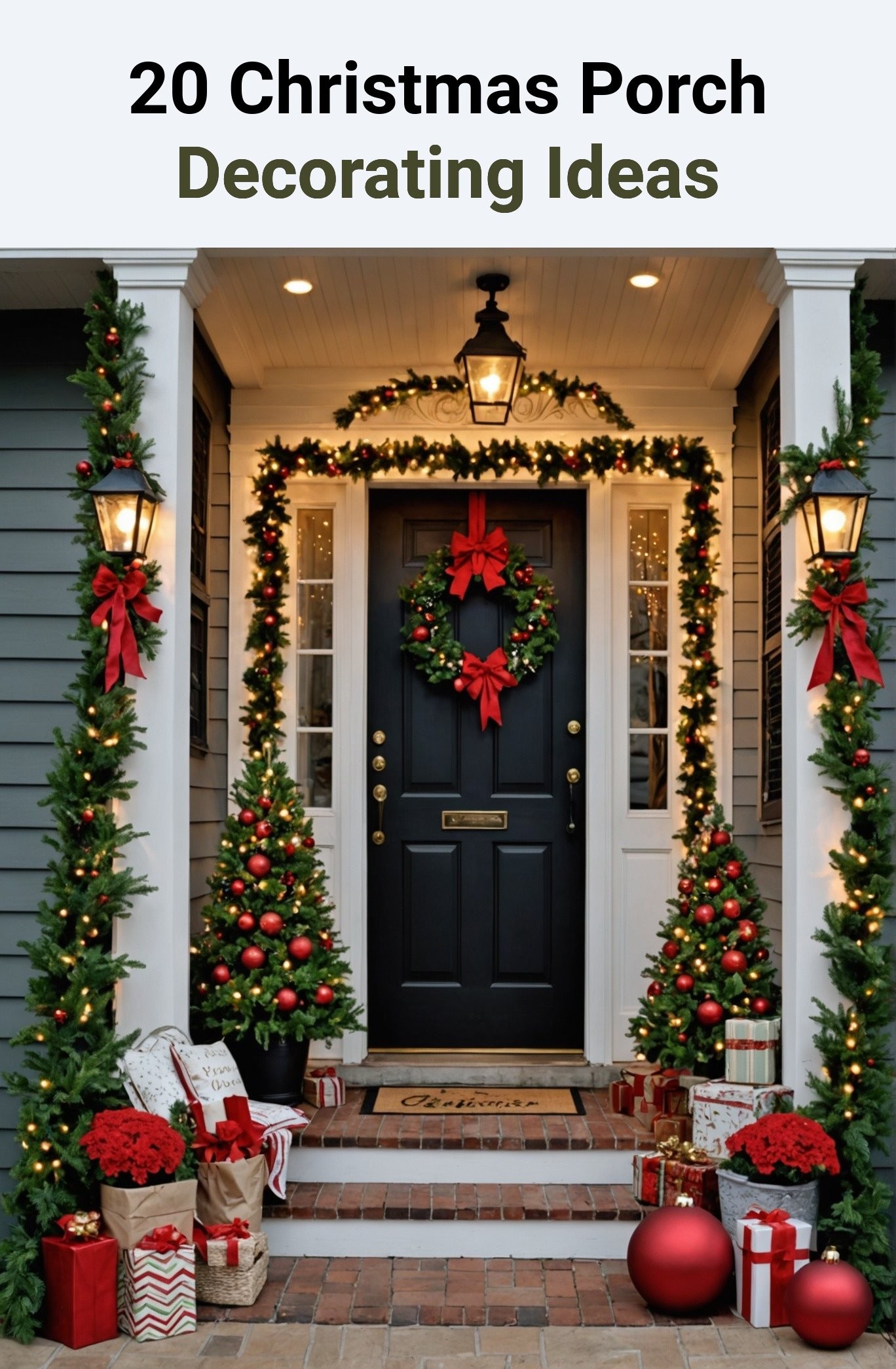 20 Christmas Porch Decorating Ideas