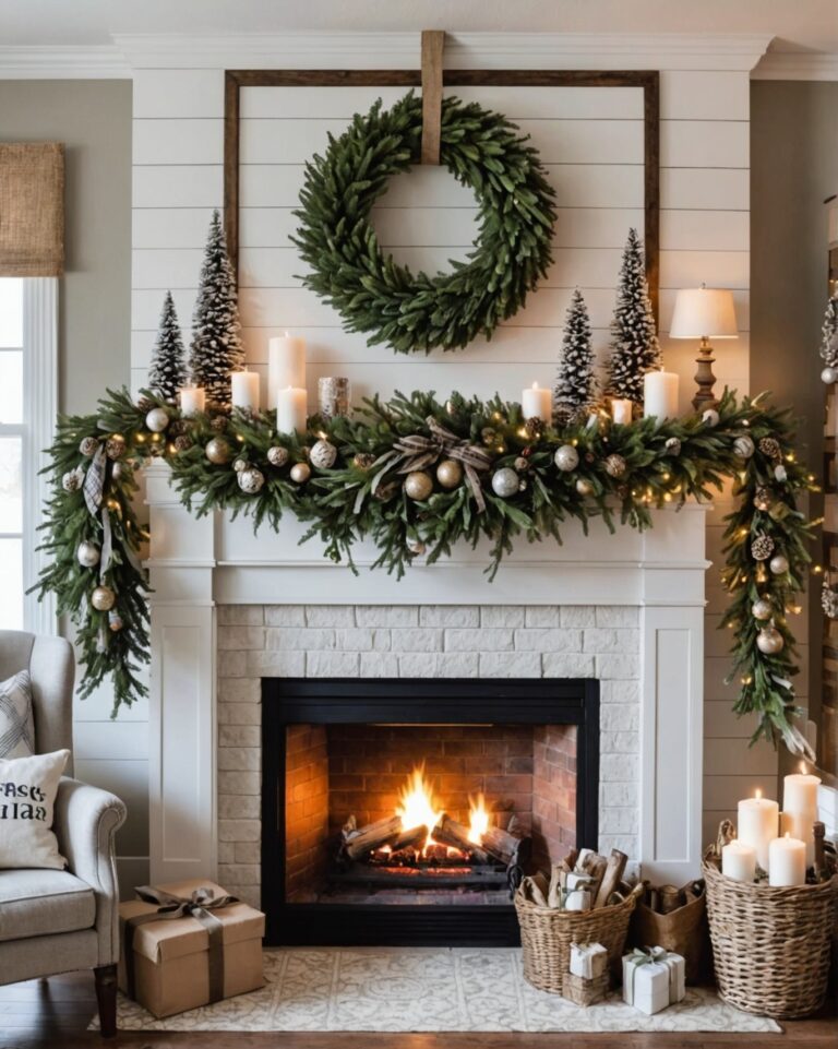 20 Farmhouse Christmas Mantel Decor Ideas