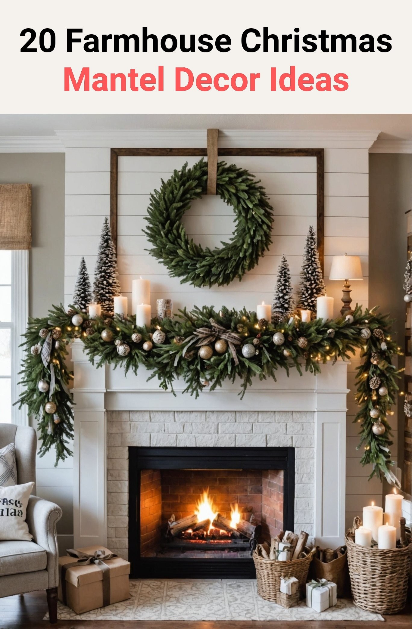 20 Farmhouse Christmas Mantel Decor Ideas