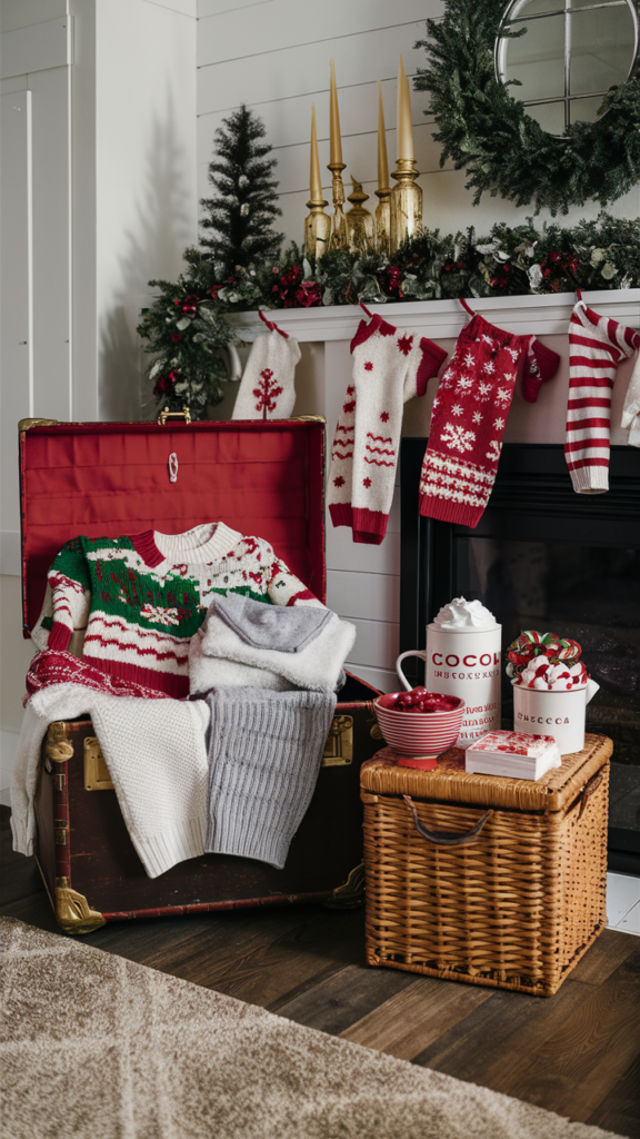 Cozy Sweater and Hot Cocoa Station