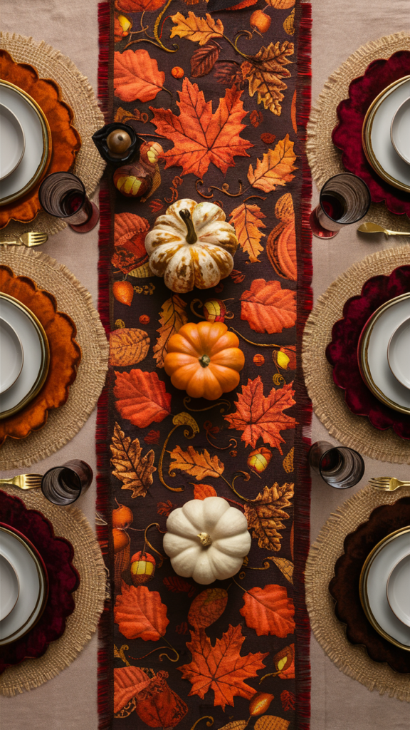 Fall-themed Table Runners and Placemats