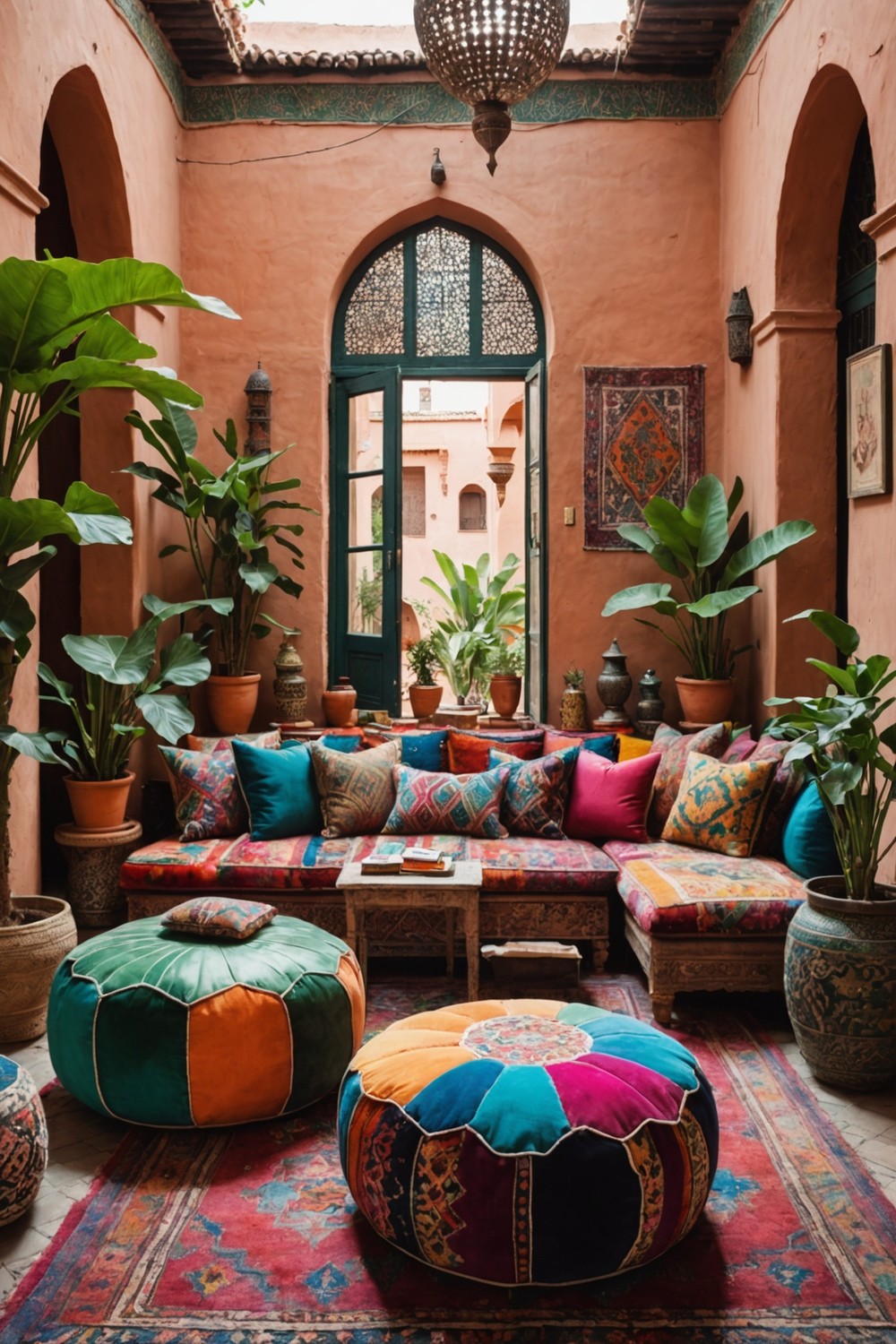 Add a Global Touch with a Moroccan Pouf Ottoman