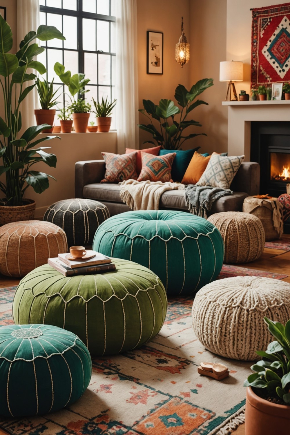 Add a Moroccan-Inspired Pouf to Your Living Room