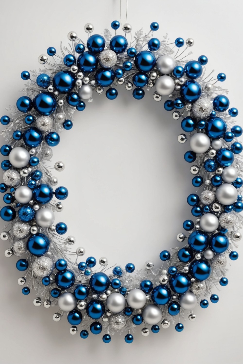 Blue and Silver Beaded Wreath