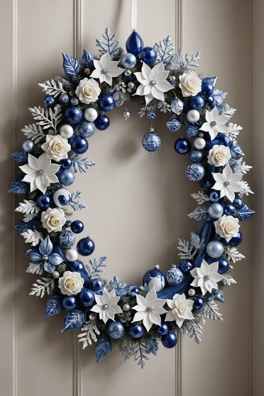 Blue and White Porcelain Wreath