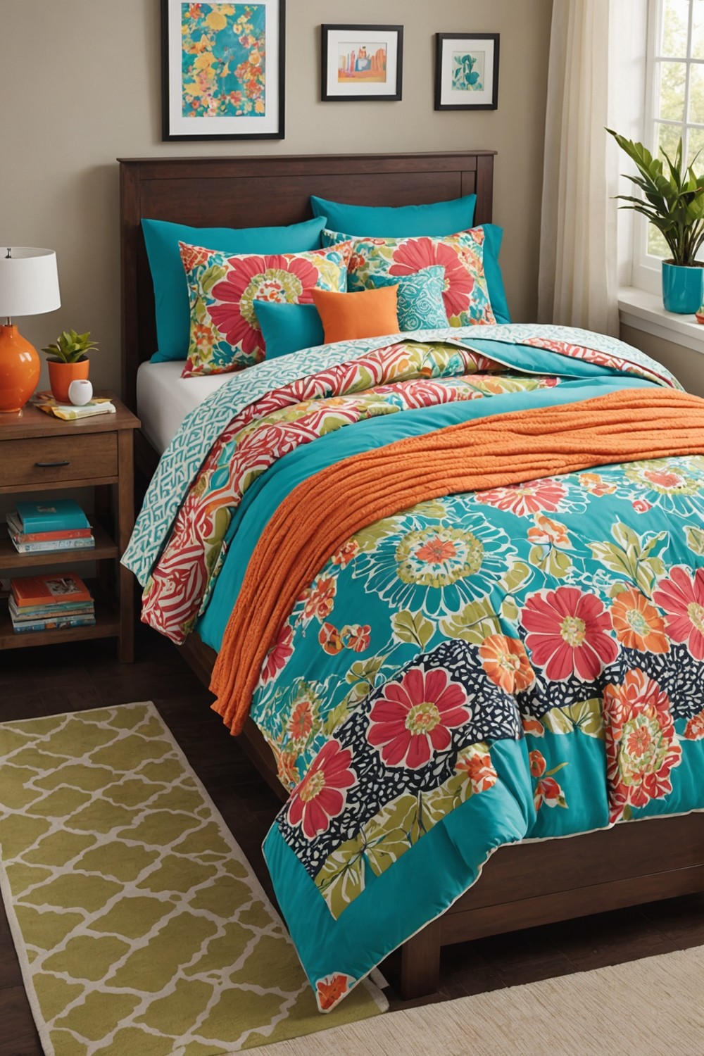 Choose colorful bedding for vibrancy