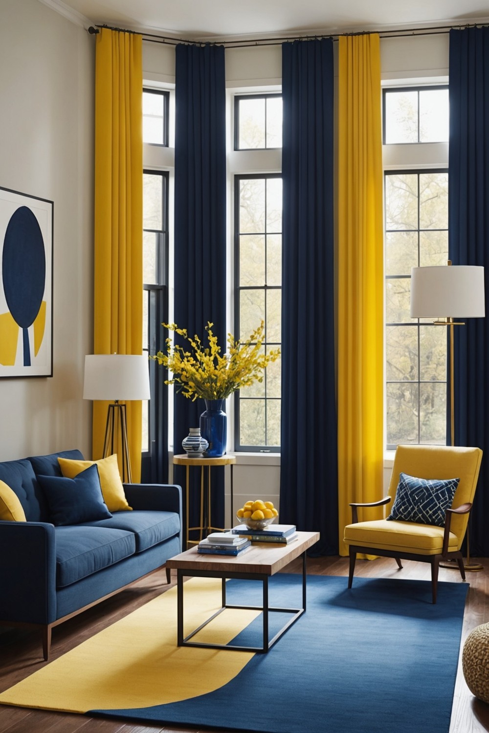 Color-Blocked Curtains for a Bold Statement