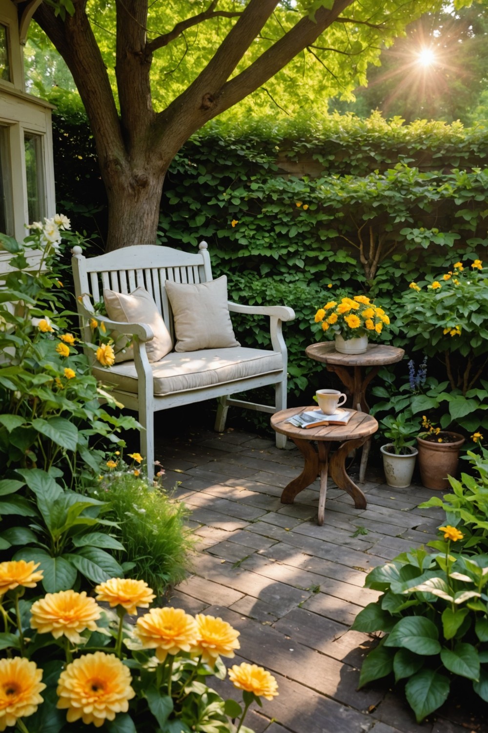 Cozy Corner Seating Area with Vintage Furniture