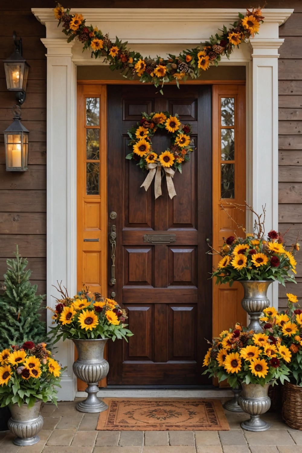 Cozy Entryway Decor with Seasonal Flowers