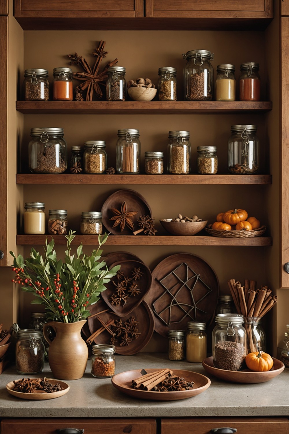 Cozy Kitchen Decor with Seasonal Spices