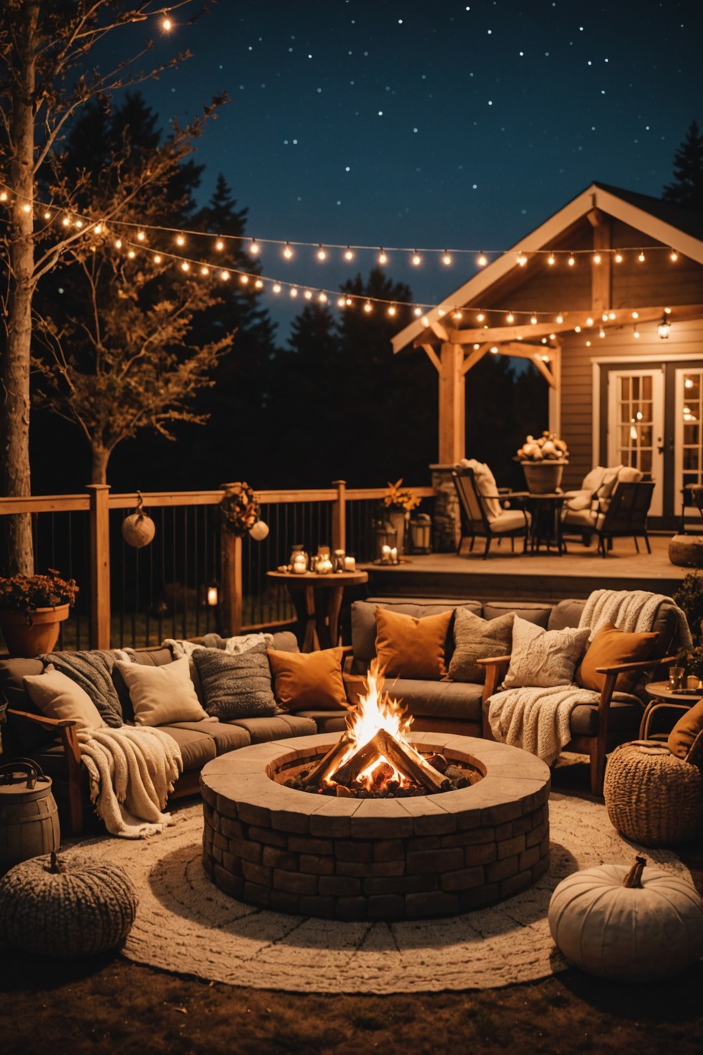 Cozy Outdoor Spaces with Fire Pits and Throws