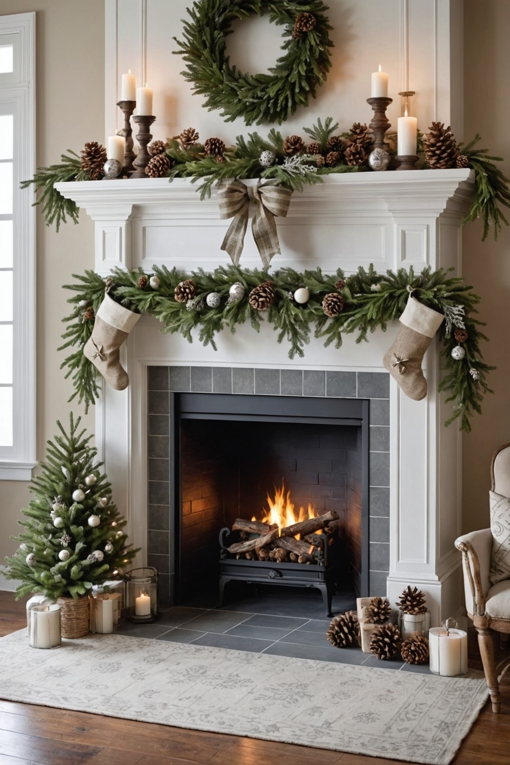 Cozy Snowflake and Pinecone Decor