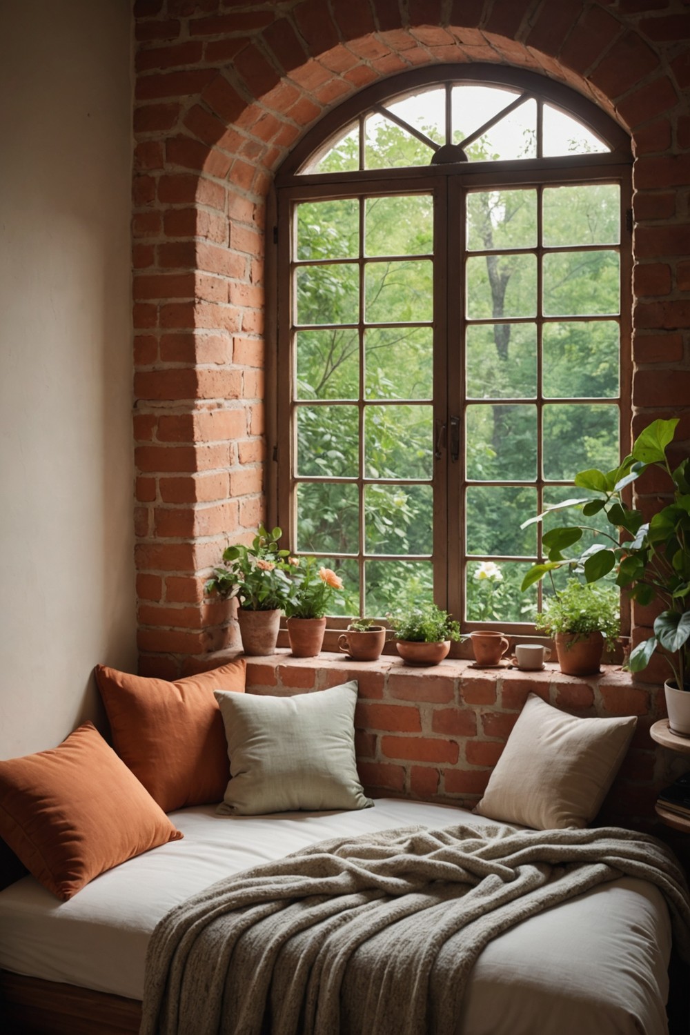 Cozy Terracotta Window Seats