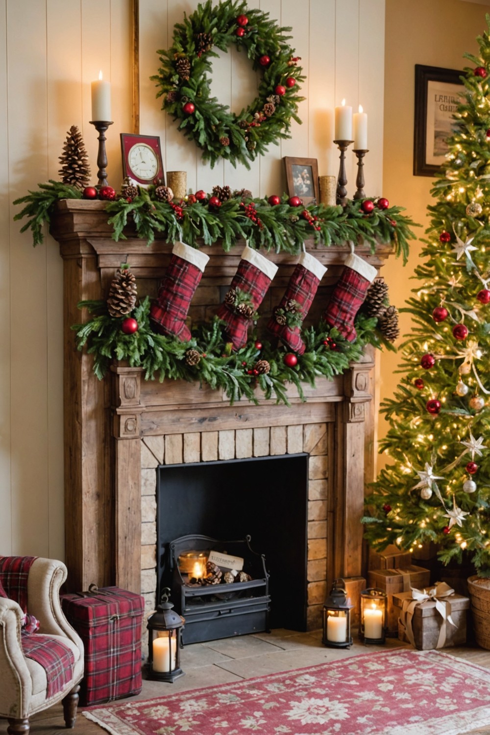 Cranberry and Evergreen Garland