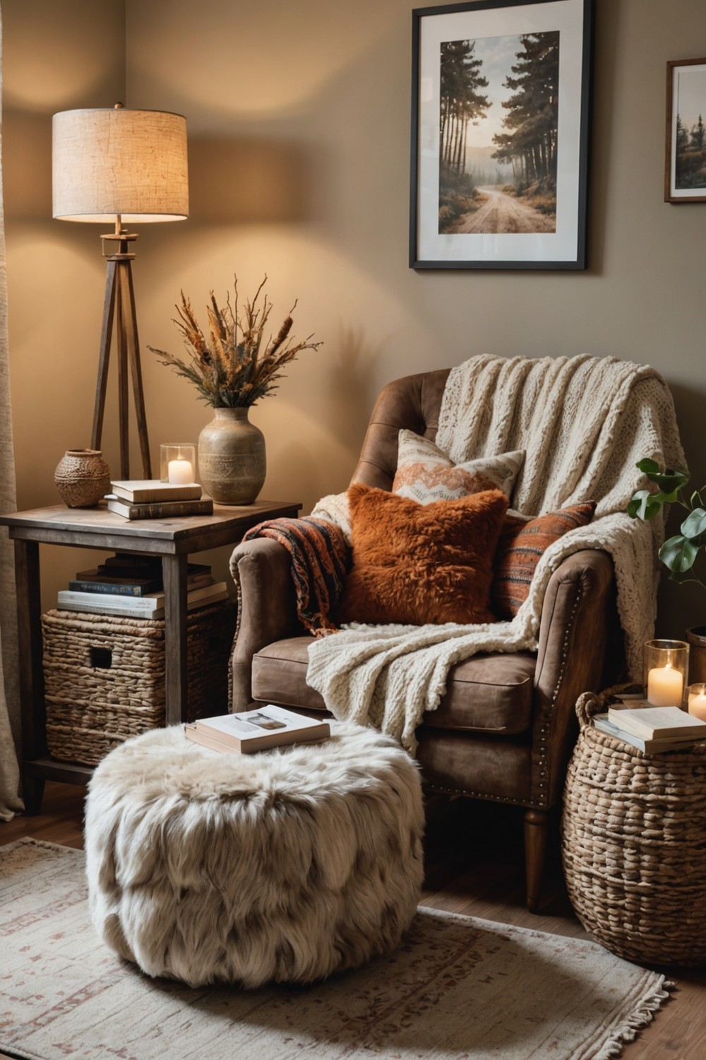 Create a Cozy Atmosphere with a Faux Fur Ottoman