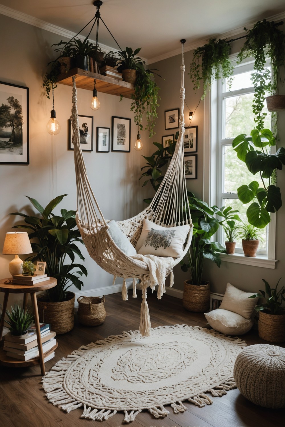 Create a Cozy Reading Nook with a Macrame Hammock