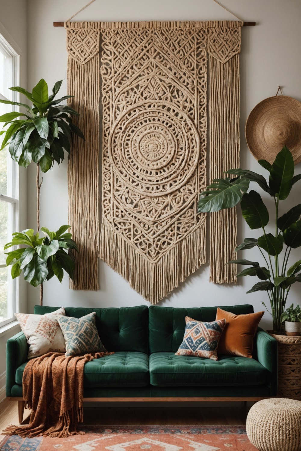 Create a Focal Point with a Large Woven Wall Hanging