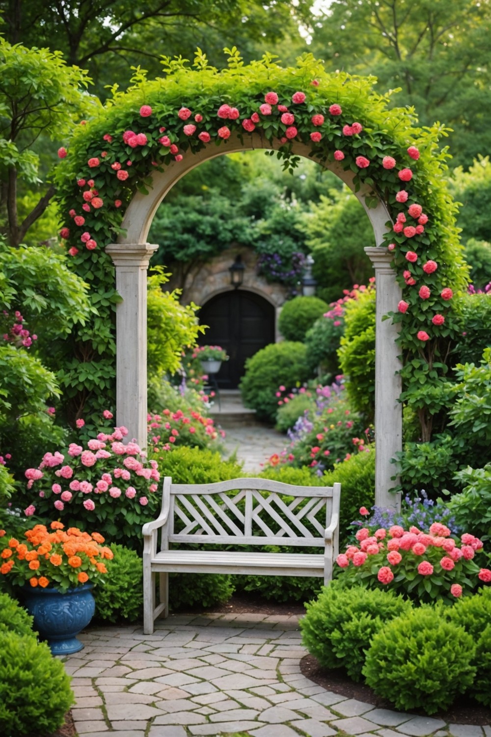 Entrance Garden with Beautiful Floral Arrangements