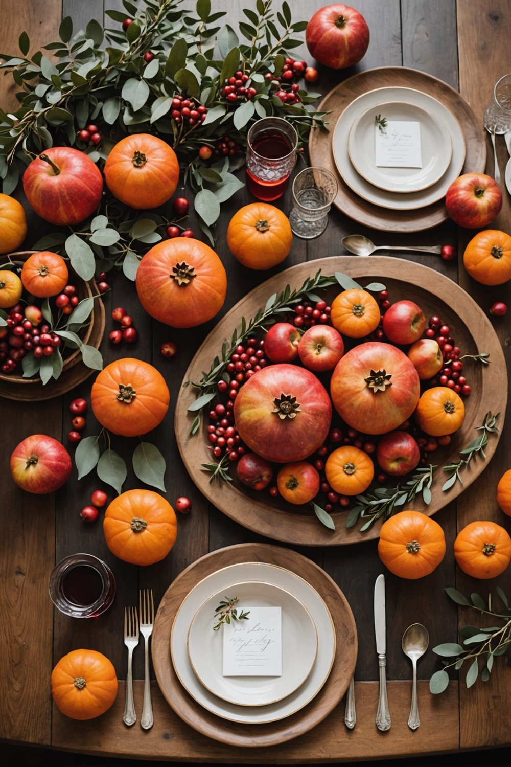 Fall-inspired Place Settings with Seasonal Fruits