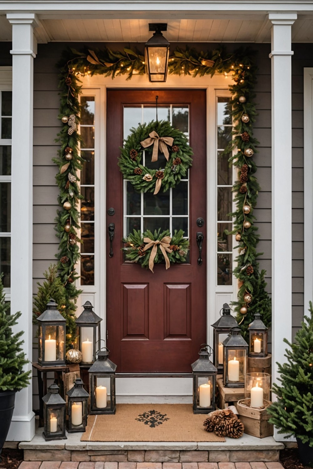 Farmhouse-Inspired Rustic Christmas Porch