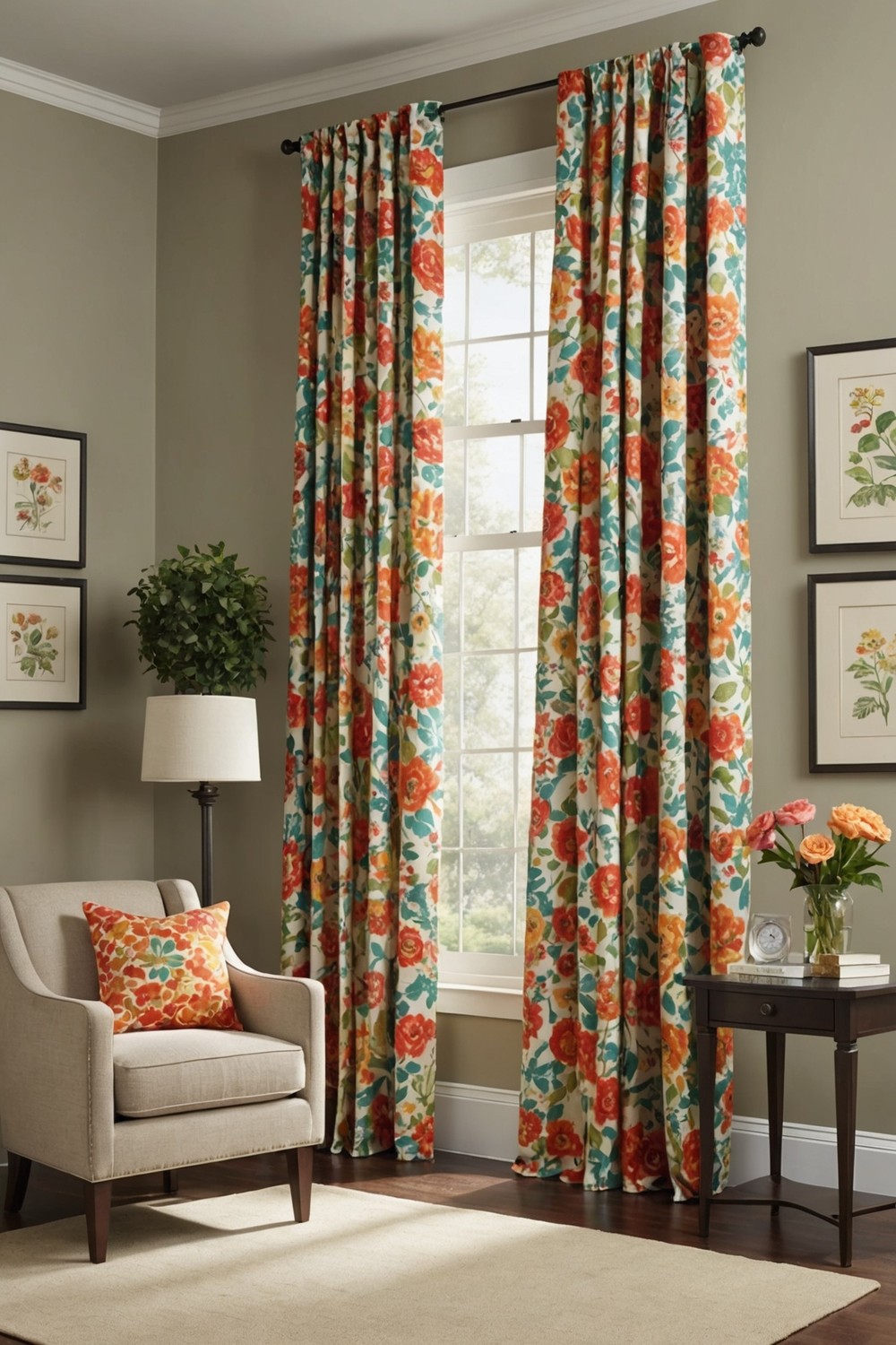 Floral Print Curtains for a Touch of Nature