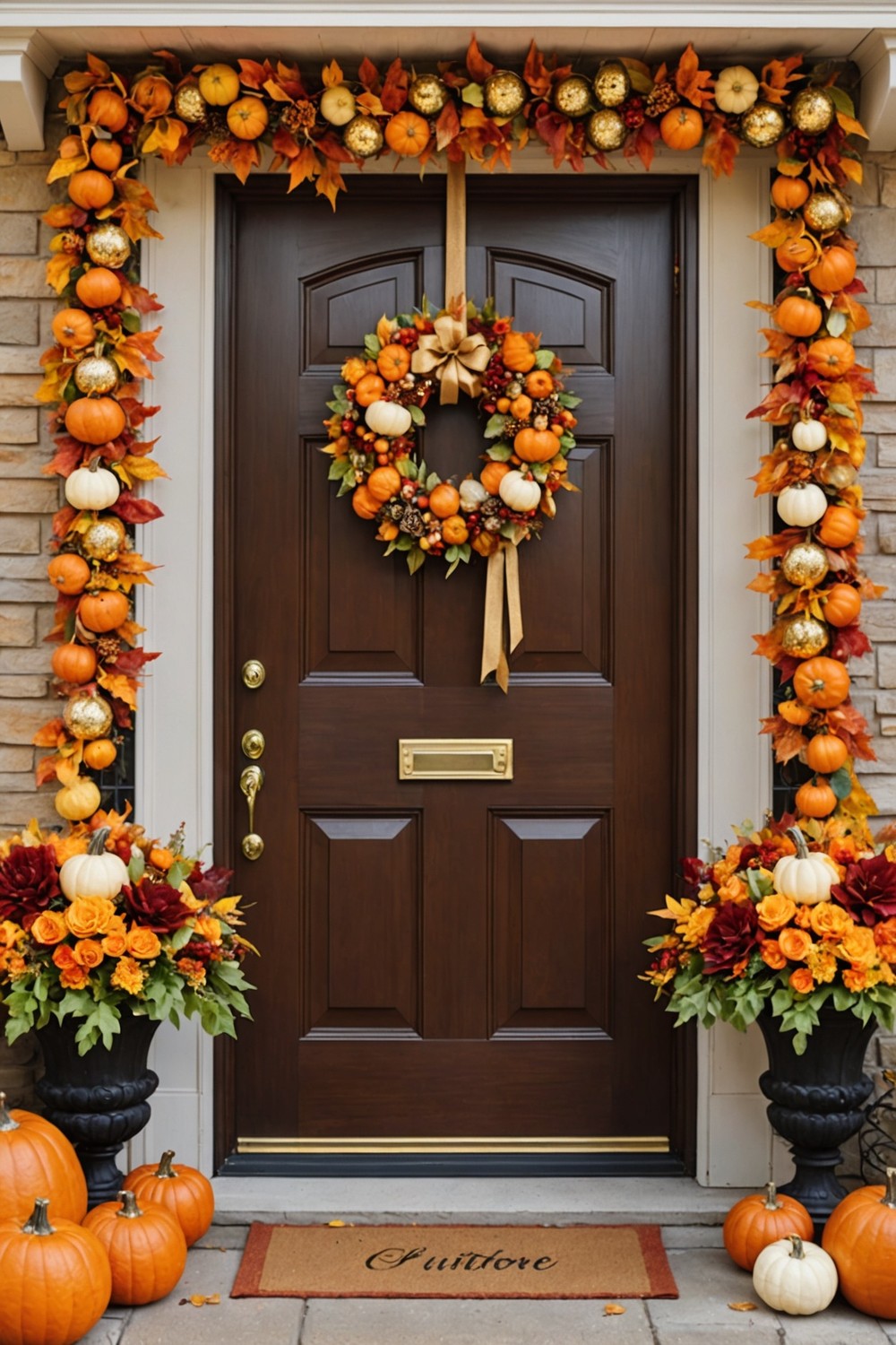 Foam Pumpkin Door Hanger with Glitter and Rhinestones