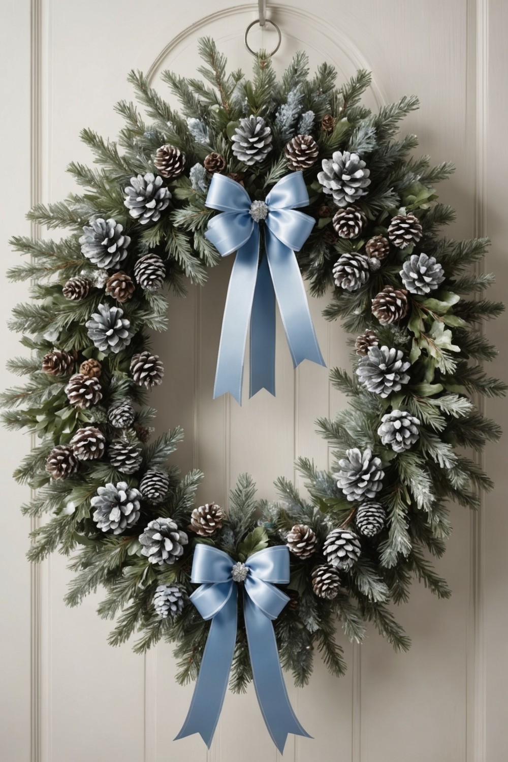 Frosty Blue Pine Wreath