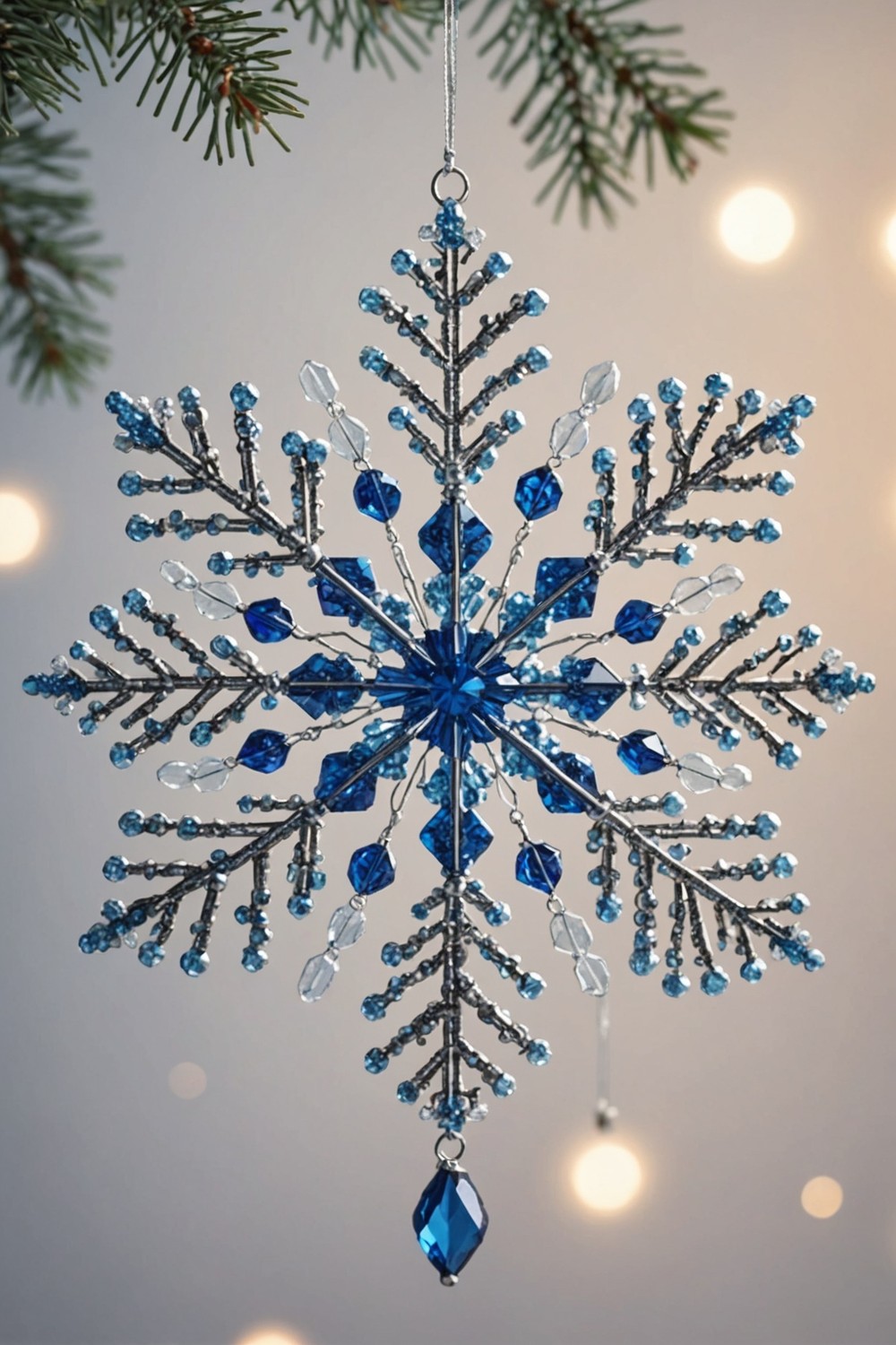 Handmade Beaded Snowflakes