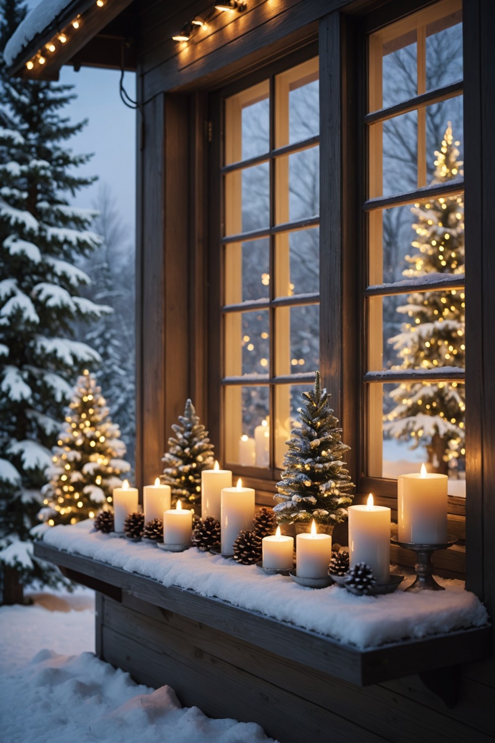 LED Candles on the Window Sills