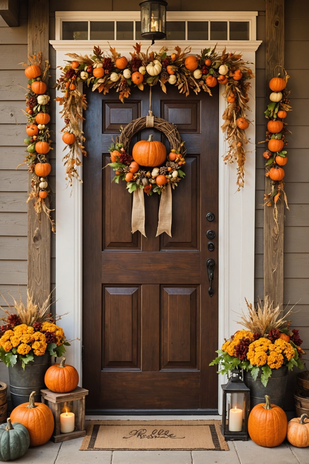 Mason Jar Pumpkin Door Hanger with Twine