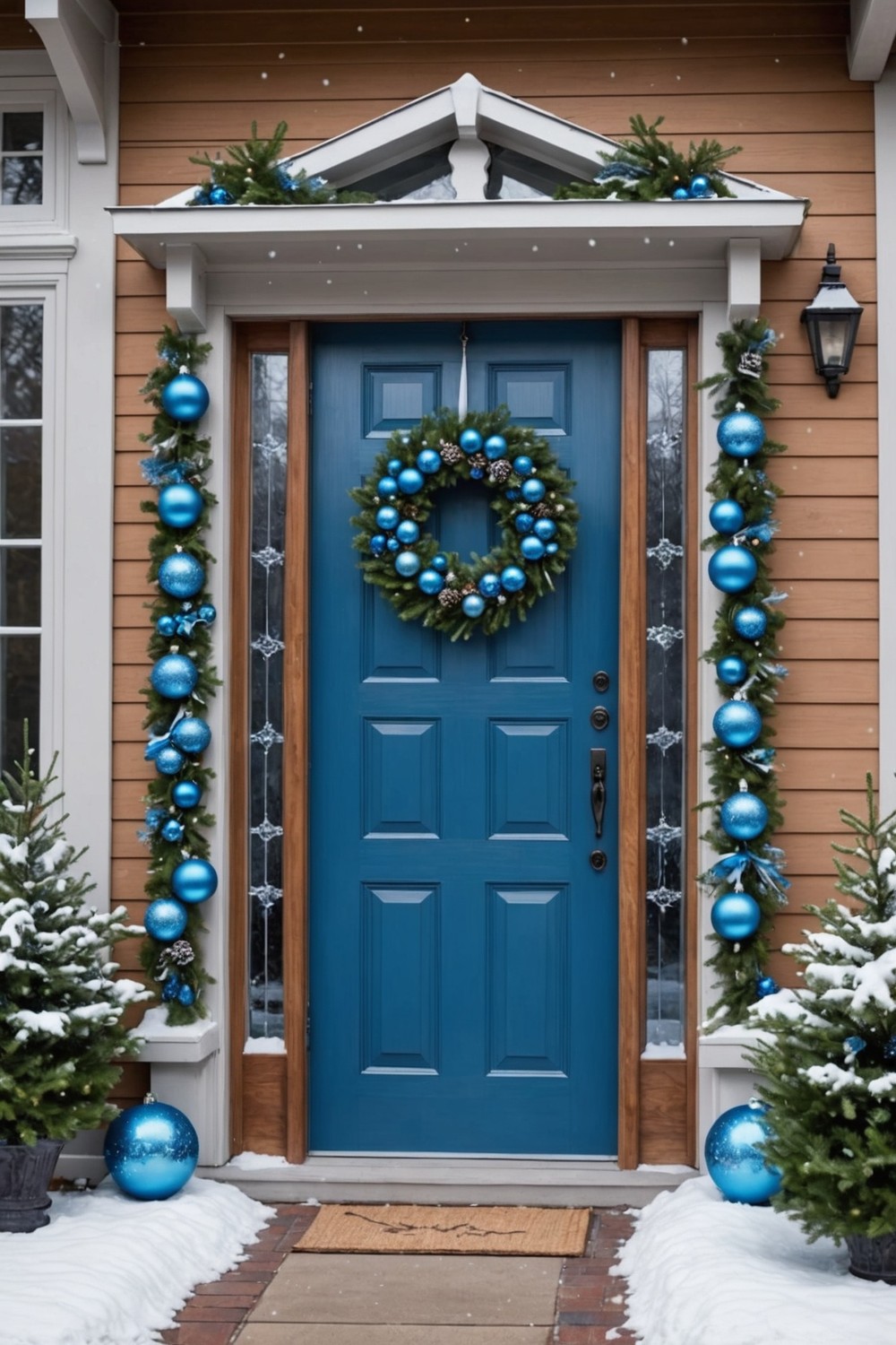 Mercury Glass Blue Wreath